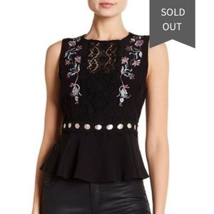 Nanette Lepore 100% Silk Peplum Top